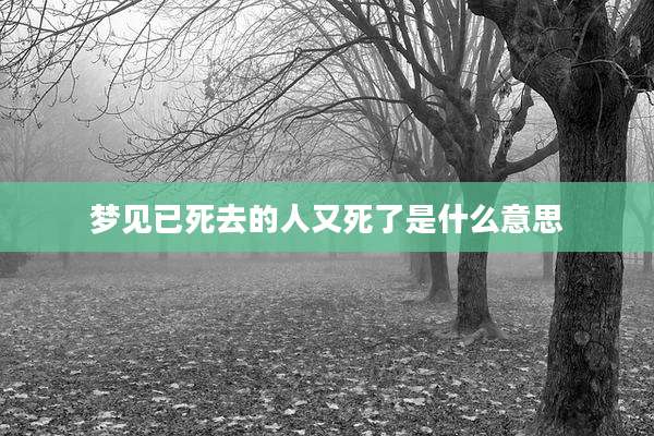 梦见已死去的人又死了是什么意思