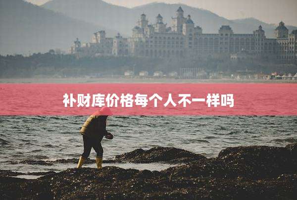 补财库价格每个人不一样吗