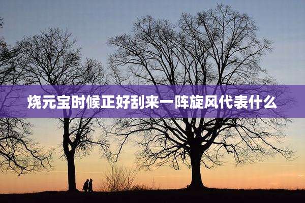 烧元宝时候正好刮来一阵旋风代表什么