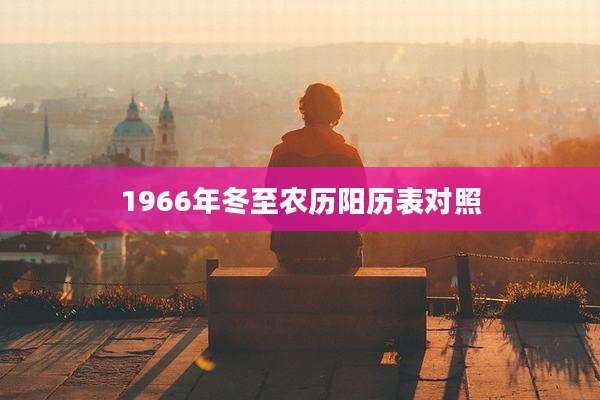1966年冬至农历阳历表对照