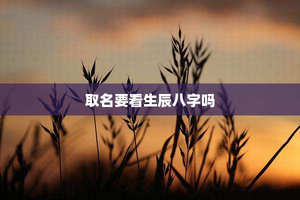取名要看生辰八字吗