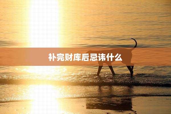 补完财库后忌讳什么