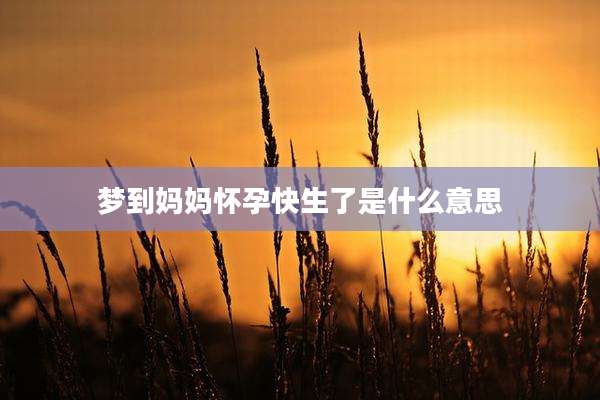 梦到妈妈怀孕快生了是什么意思