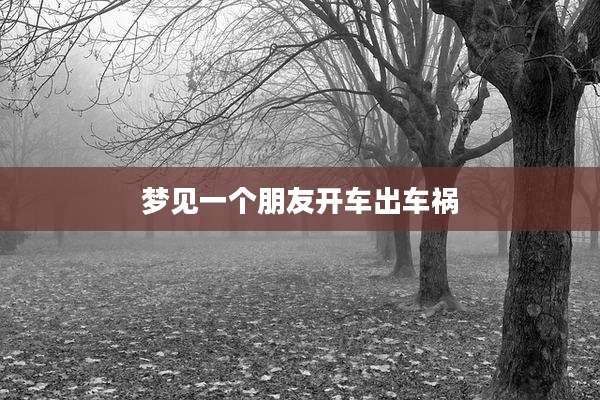 梦见一个朋友开车出车祸
