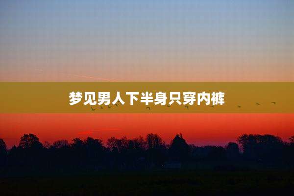 梦见男人下半身只穿内裤