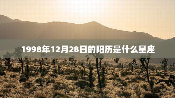 1998年12月28日的阳历是什么星座