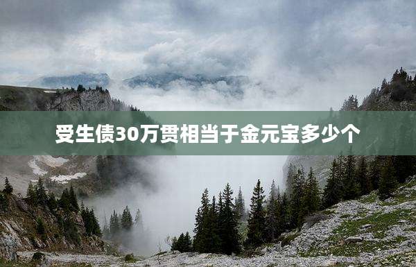 受生债30万贯相当于金元宝多少个