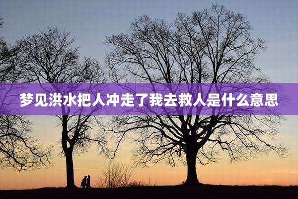 梦见洪水把人冲走了我去救人是什么意思