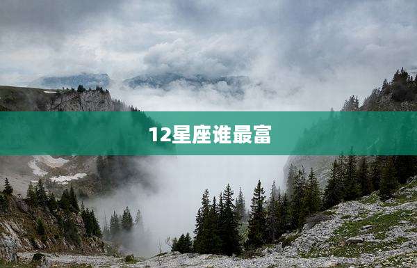 12星座谁最富