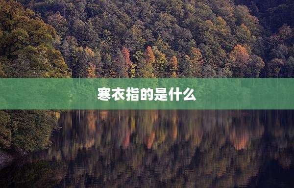 寒衣指的是什么