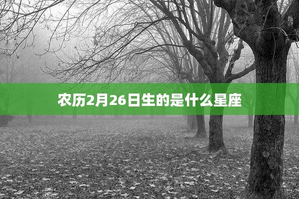 农历2月26日生的是什么星座