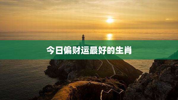 今日偏财运最好的生肖
