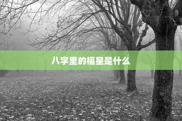 八字里的福星是什么