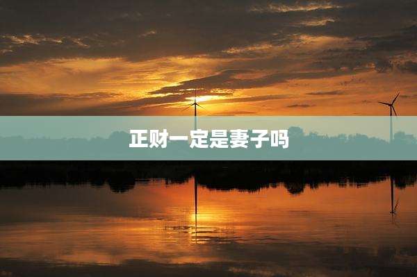 正财一定是妻子吗