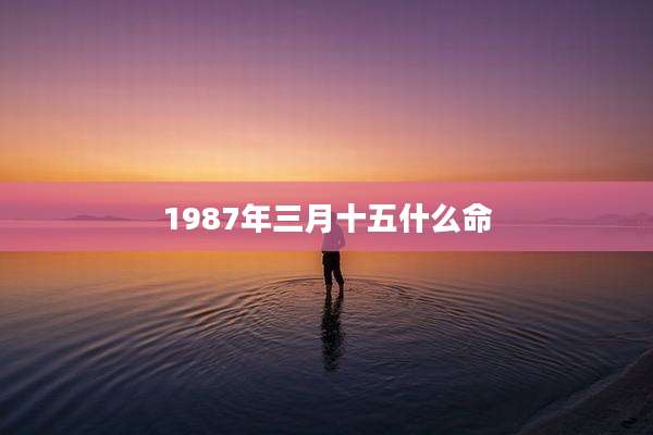 1987年三月十五什么命