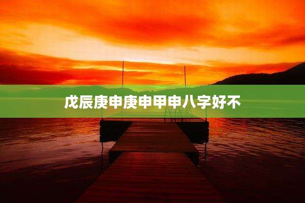 戊辰庚申庚申甲申八字好不