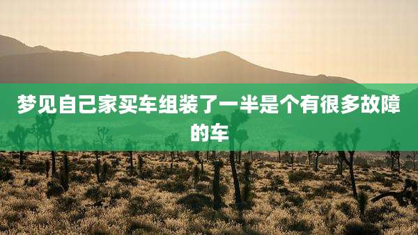 梦见自己家买车组装了一半是个有很多故障的车
