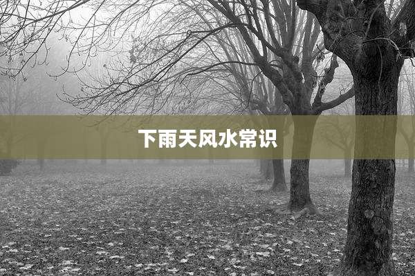 下雨天风水常识