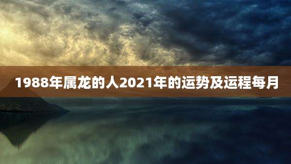 1988年属龙的人2021年的运势及运程每月