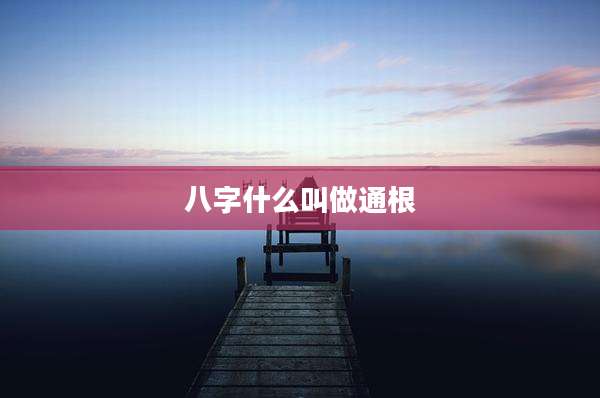 八字什么叫做通根