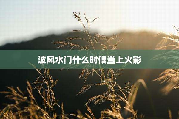 波风水门什么时候当上火影