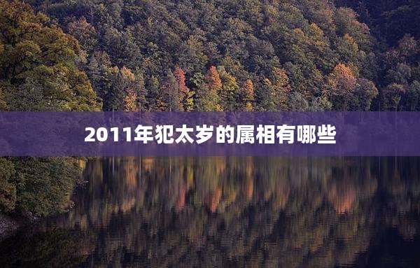 2011年犯太岁的属相有哪些