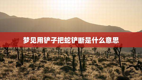 梦见用铲子把蛇铲断是什么意思