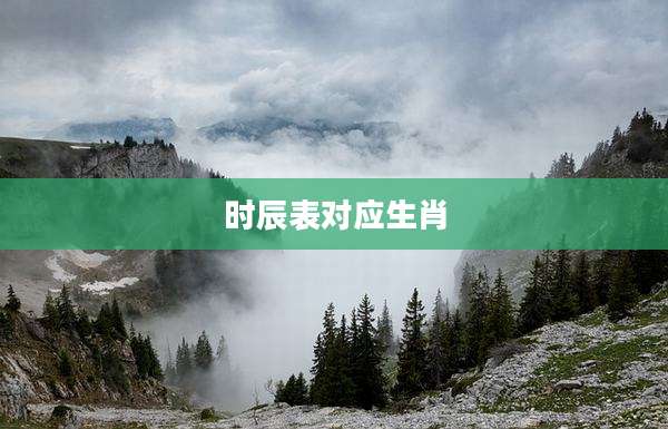 时辰表对应生肖