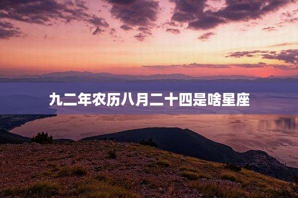 九二年农历八月二十四是啥星座