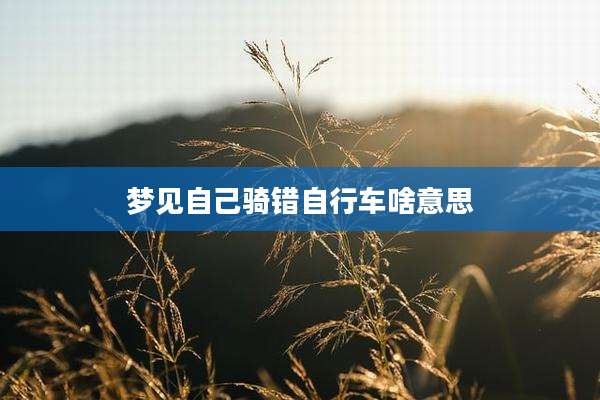梦见自己骑错自行车啥意思