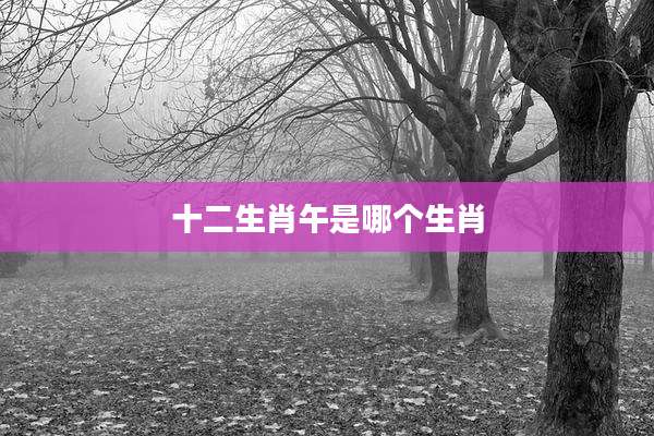 十二生肖午是哪个生肖