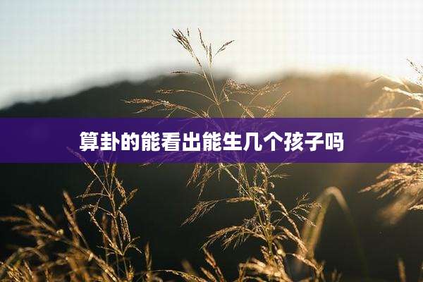 算卦的能看出能生几个孩子吗