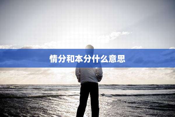 情分和本分什么意思