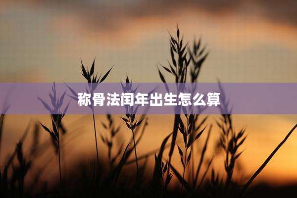 称骨法闰年出生怎么算