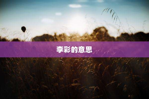 李彩的意思