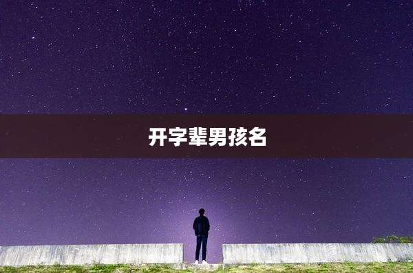 开字辈男孩名