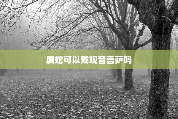 属蛇可以戴观音菩萨吗