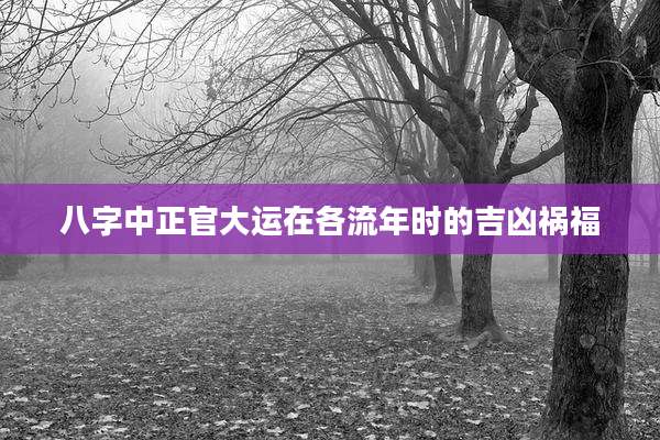 八字中正官大运在各流年时的吉凶祸福