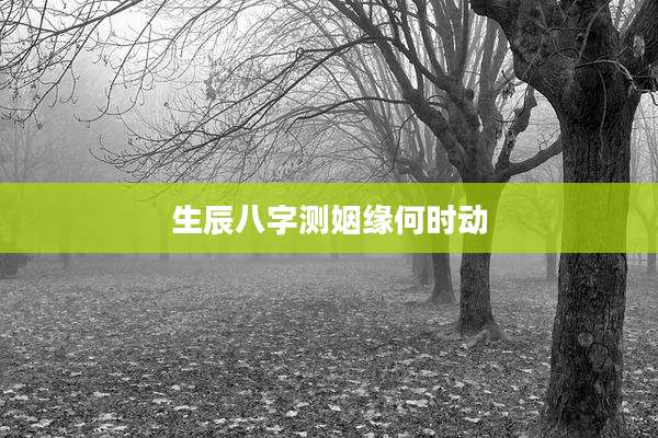 生辰八字测姻缘何时动