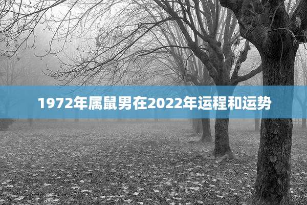 1972年属鼠男在2022年运程和运势