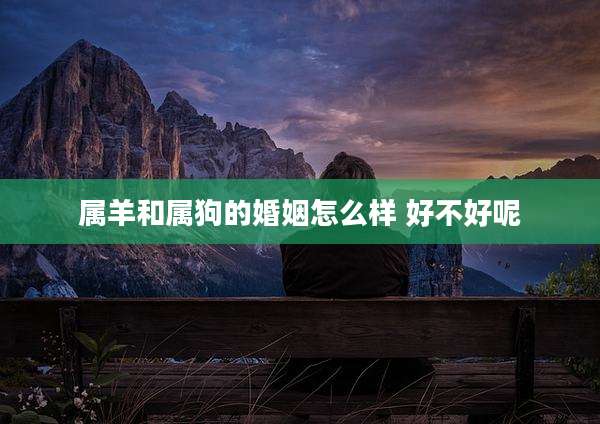 属羊和属狗的婚姻怎么样 好不好呢