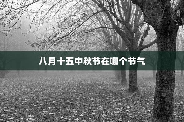 八月十五中秋节在哪个节气