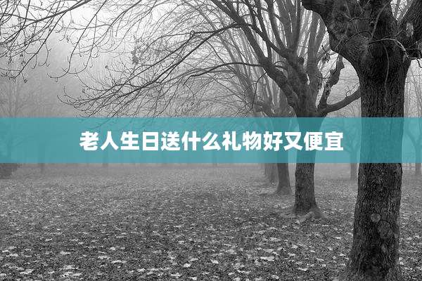 老人生日送什么礼物好又便宜