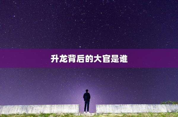 升龙背后的大官是谁