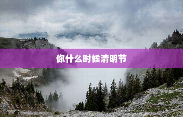 你什么时候清明节