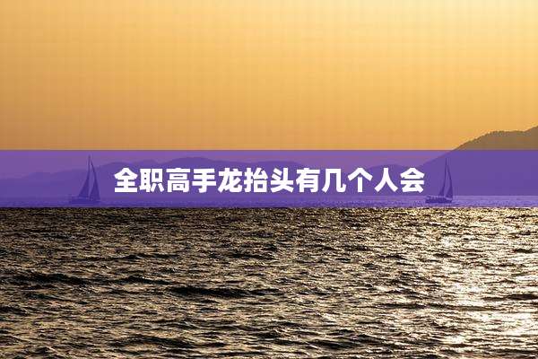 全职高手龙抬头有几个人会
