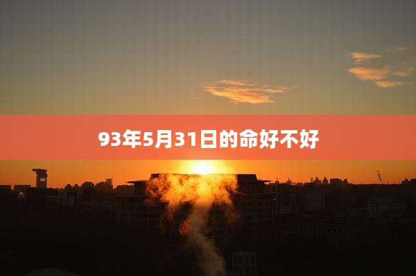 93年5月31日的命好不好