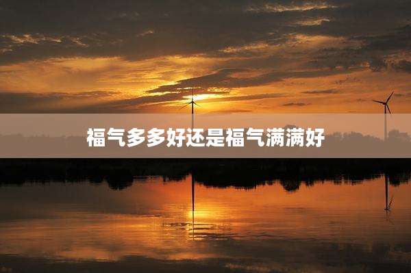 福气多多好还是福气满满好