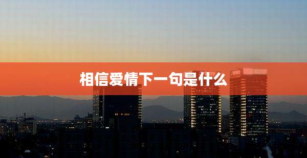 相信爱情下一句是什么