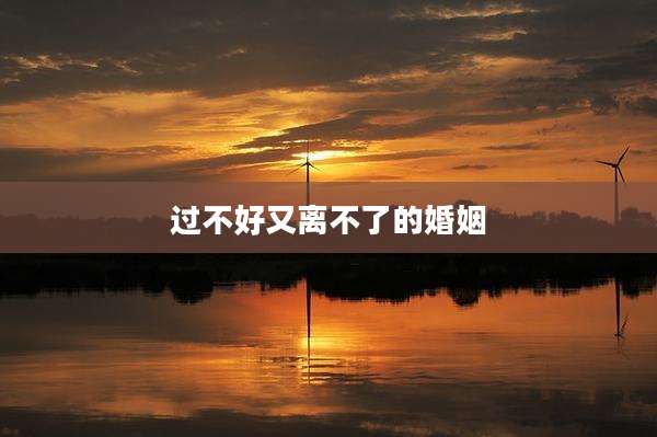 过不好又离不了的婚姻